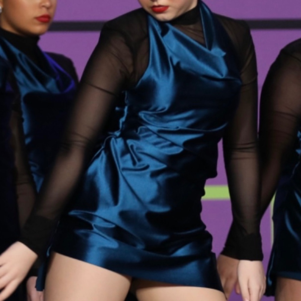 Teal and Black Custom Dance Costume Adult Small